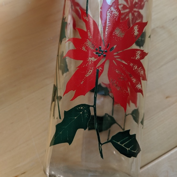 Poinsettia Christmas glass vase - Picture 2 of 7